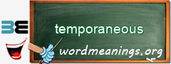 WordMeaning blackboard for temporaneous